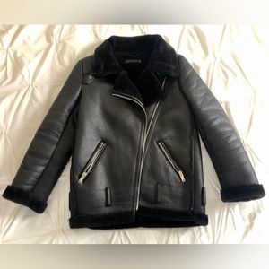Zara Double Faced Faux Leather Jacket Size XS